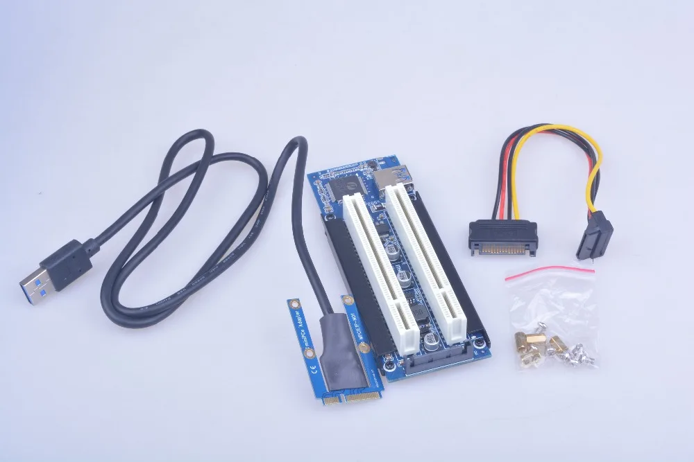 

mini PCI Express to Dual PCI Adapter Card PCIe x1 to Router Tow 2 PCI slot Riser Card mini pcie 1 to 2 PCI 1X