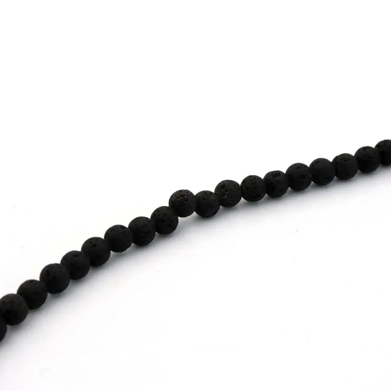 4mm/6mm/8mm/10mm/12mm Lose Spacer Vulkanstein Perlen für Schmuck Finden Halskette Armband DIY Handgemachten Schmuck Zubehör – Detail 4