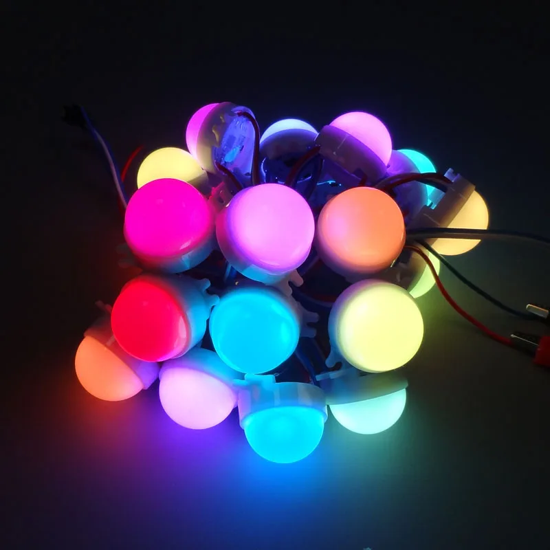 20pcs /Lot DC12V WS2811 30mm Diffused LED Pixel Module Full Color 3 LEDs 5050 RGB led lamp string D30 modules waterproof IP68