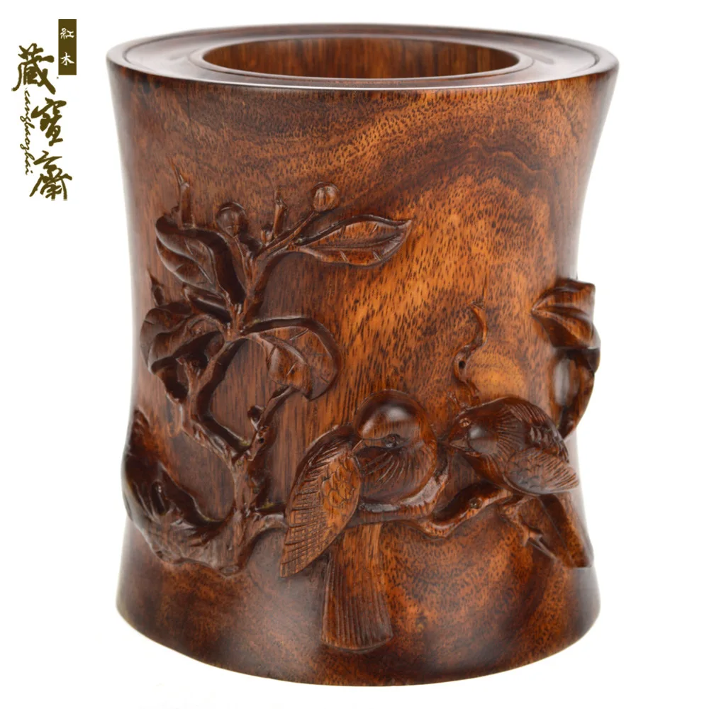 [Tibetan Bao Zhai] mahogany wood crafts * Gifts * pear * lignum vitae * * pen four treasures of the bird