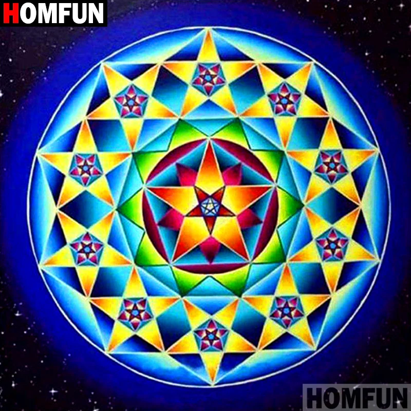 

Homfun Full Square/Round Drill 5D DIY Diamond Painting "Mandala flower" 3D Embroidery Cross Stitch Home Decor Gift A10895