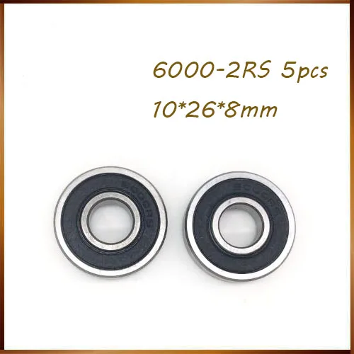 

Free shipping 5pcs/Lot 6000-2RS 6000 RS 10x26x8mm Rubber Sealed Deep Groove Ball Bearing Miniature Bearing Brand New