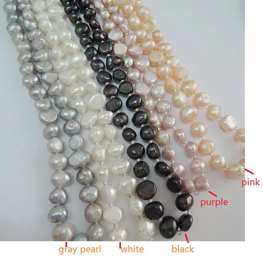 100% NATURE FRESHWATER PEARL LONG   NECKLACE-80 CM baroque pearl necklace