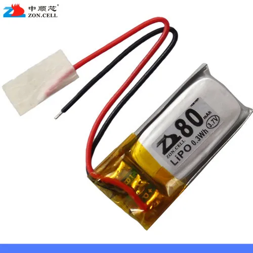 In the core 80mAh 401020 3.7V polymer lithium battery smart wearable Bluetooth headset Micro Devices Rechargeable Li-ion Cell