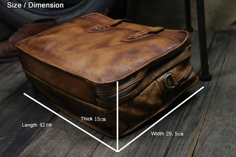 Luxury Vintage Men Genuine Leather shoulder bag Leather messenger bag men crossbody bag male tote handbag large 15.4\