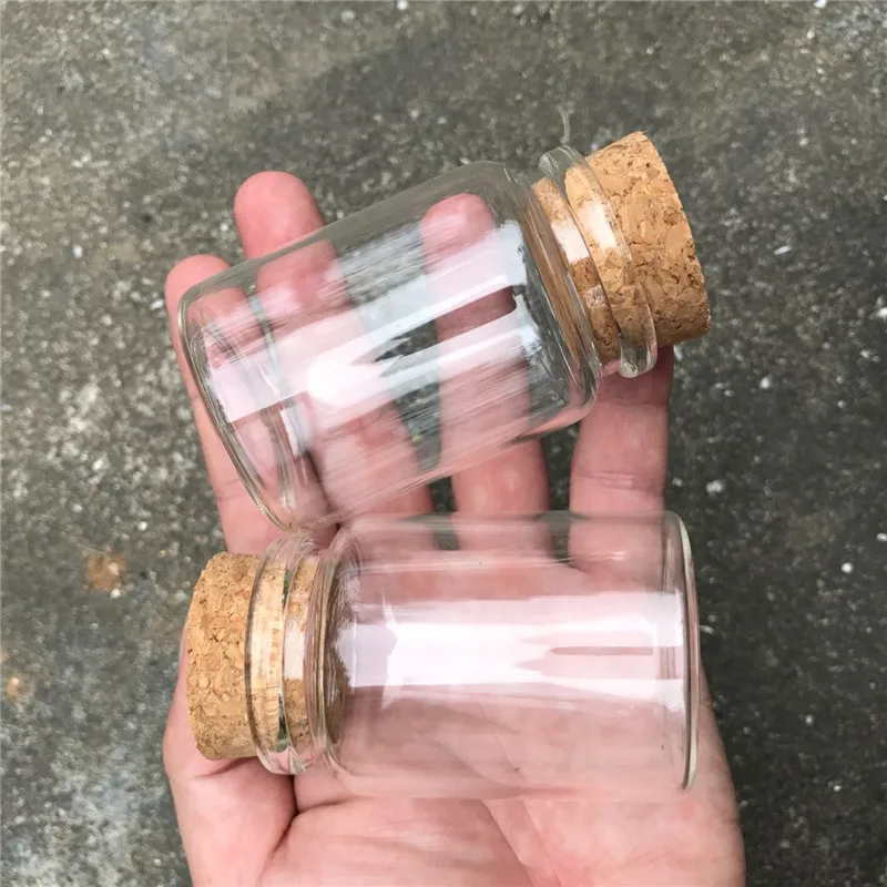 80ml Glass Bottles With Cork Small Transparent Mini Empty Glass Vials Jars Container Clear Food Botlles Eco-Friendly 12pcs/lot