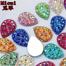 Micui 50 pz 18*25mm AB trasparente goccia resina strass cristallo flatback perline artigianato Scrapbooking accessori di abbigliamento ZZ652