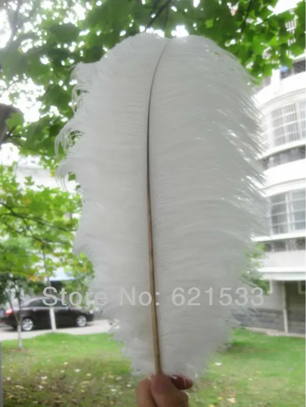 200pcs/lot High quality  white Natural OSTRICH FEATHERS 16-18inch 40-45cm