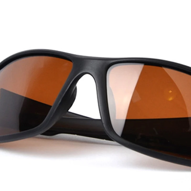 TAGION Sport Glasses Men\'s Polarized  Sunglasses Night Vision Driving Goggles Yellow Lenses Brown Eyewear For Male