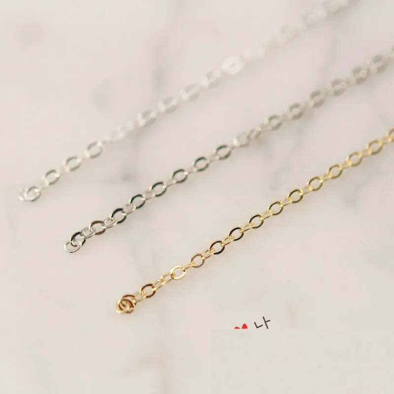 5 metre Gold Silver color copper 2mm Link Chains Fashion Jewelry Chains for Necklace accessories DIY handmade finding