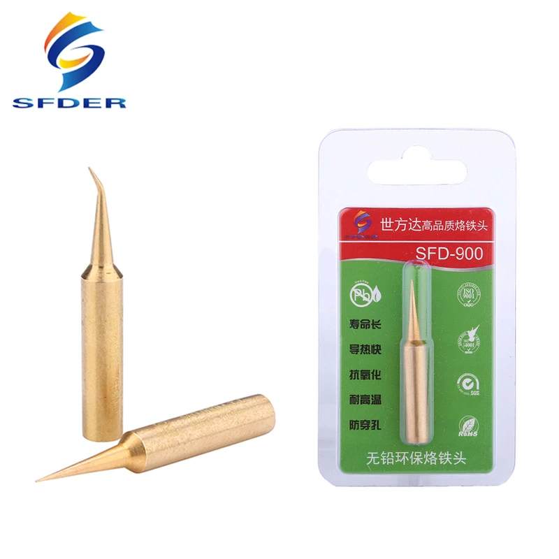 

Pure Copper Soldering Tip Fingerprint Fly Line Maintenance 900M-T Welding Sting Solder Iron Tips PCB BGA Soldering Tools