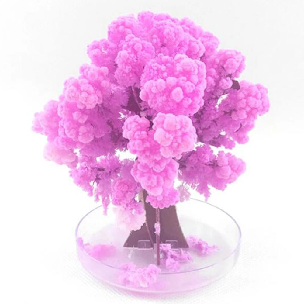 

90mm H Visual Magic Artificial Sakura Trees Decorative Growing DIY Paper Tree Gift Novelty Baby Toy Flower Hot Exploring Science