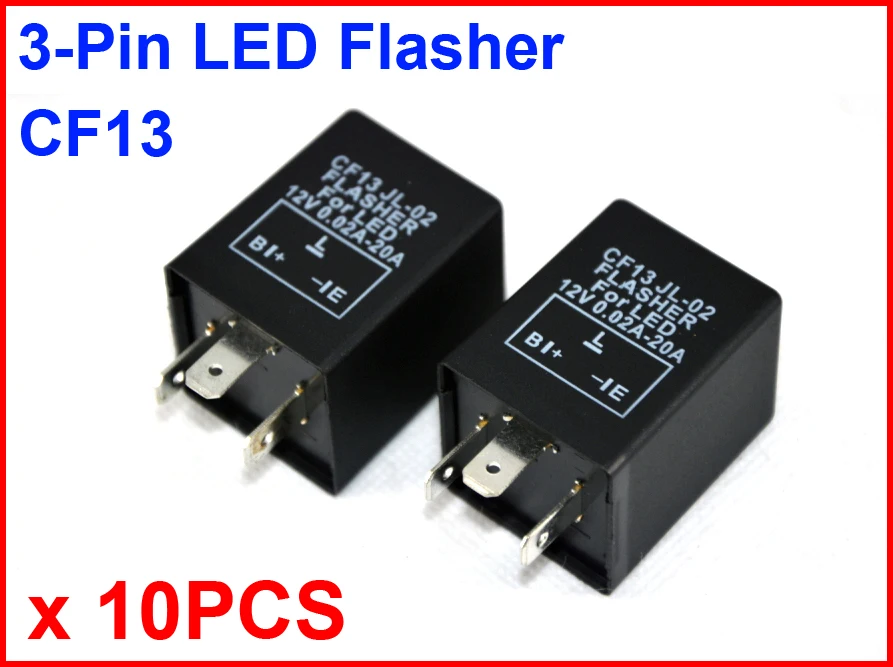 10PCS CF13 JL-02 LED Flasher 3 Pin Electronic Relay Car Fix LED SMD Turn Signal Light Error Flashing Blinker 12V 0.02A TO 20A