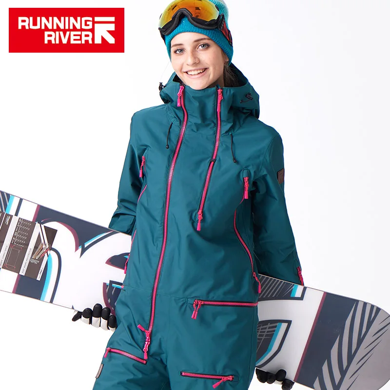 RUNNING RIVER Brand Waterproof jumpsuit For women Snowboard Suit  women Snowboard Jacket Female Snowboarding Set Clothing #B7091