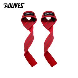 AOLIKES 1 Pair Adjustable Silicone Anti-skid Fitness Dumbbell Training Cotton Weight Lifting Straps Wrist Support Strap Brace