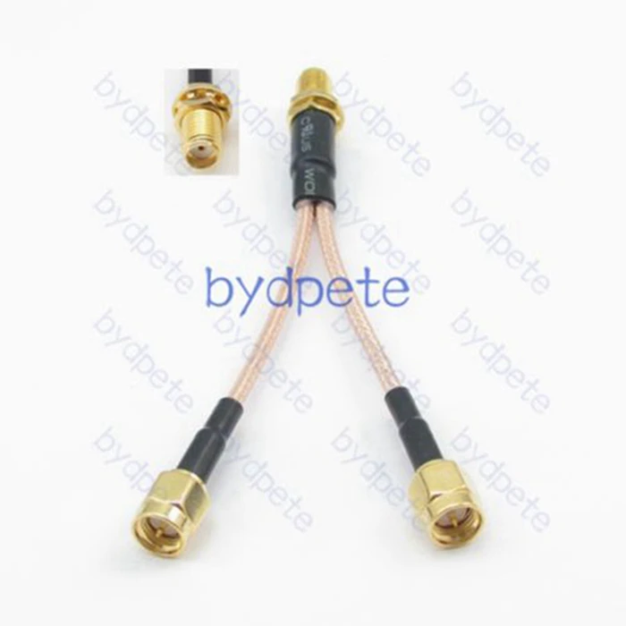 10PCS 20cm Y type 1 one SMA female jack to 2 two SMA male plug T RF Pigtail jumper 8in 8''  RG316 extension cord Cable