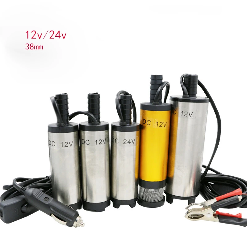 

DC 12V/24V electric Submersible Pump 38mm Water Oil Diesel Fuel Transfer Refueling Tool