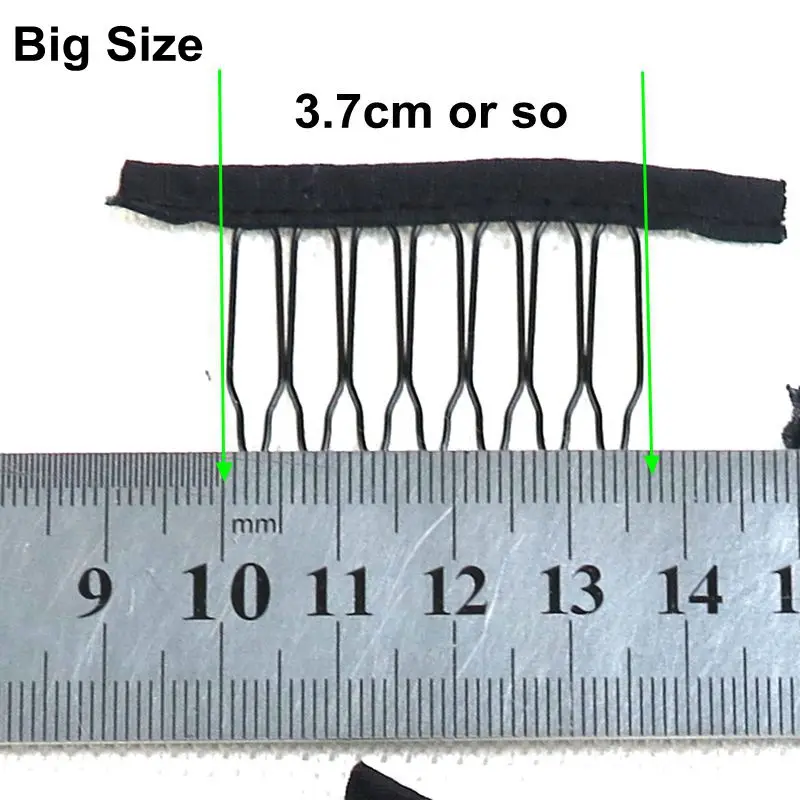 Atacado 800 peças 7 dentes acessórios de peruca preta pentes de peruca anexar bonés pentes de peruca inserir clipes de peruca