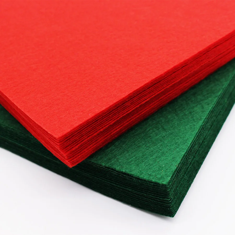 CMCYILING Rot Grün Filz Stoff 1 MM Dicke Polyester Tuch Für DIY Handwerk Sammelalbum Nicht-Woven Blatt 20 Teile/los 20*30cm – Detail 5