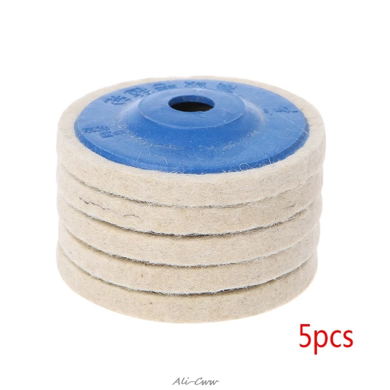 

5Pcs 4'' Round Polishing Wheel Felt Wool Buffing Polishers Pad Buffer Disc Tools