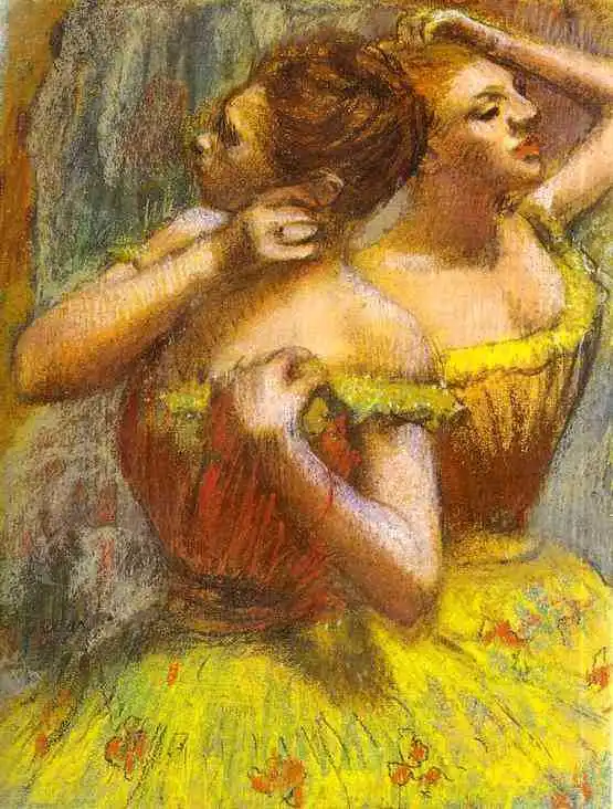 

100% handmade Oil Painting Reproduction on Linen Canvas,two-dancers-pastel-on-paper by edgar degas ,Free DHL Shipping,oil paint