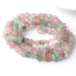 3-5x6-8mm Green Pink Cherry Quartzs Beads Natural Freeform Chips Stone Beads For Jewelry Making Beads 32'' DIY Beads Trinket