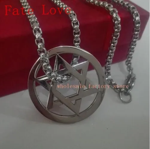 Lot of 5pcs stainless steel The star of David star religion Jewelry Men's Necklace Pendant 3mm 24'' rolo chain