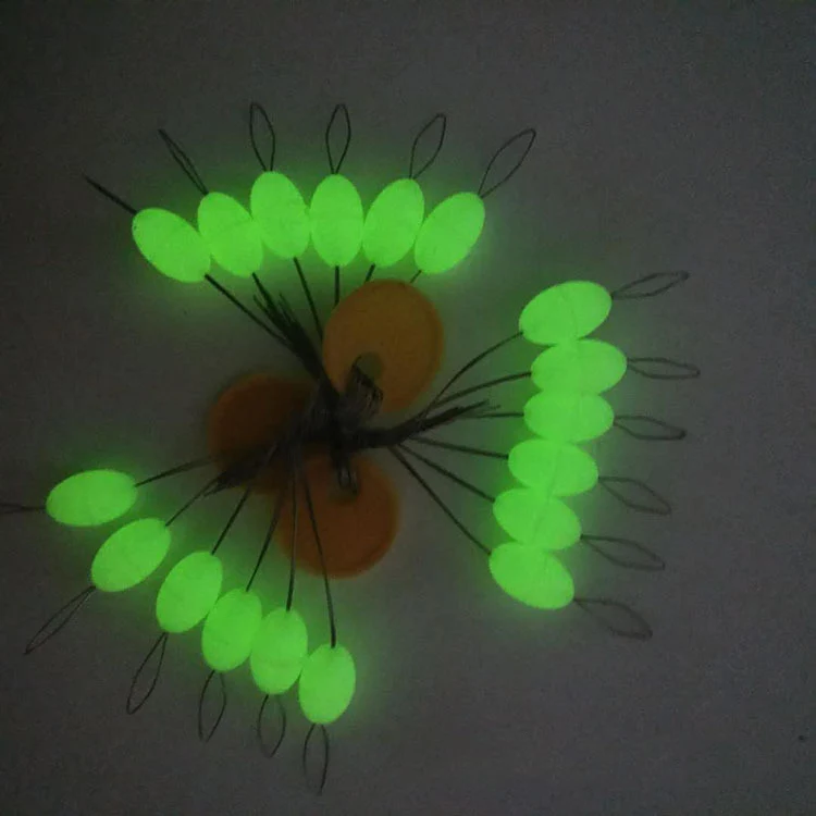 Miniflotador de pesca luminoso de 30 piezas, Seven-star, ovalado, flotador de fácil uso, se pone como un tapón y se fija, J303