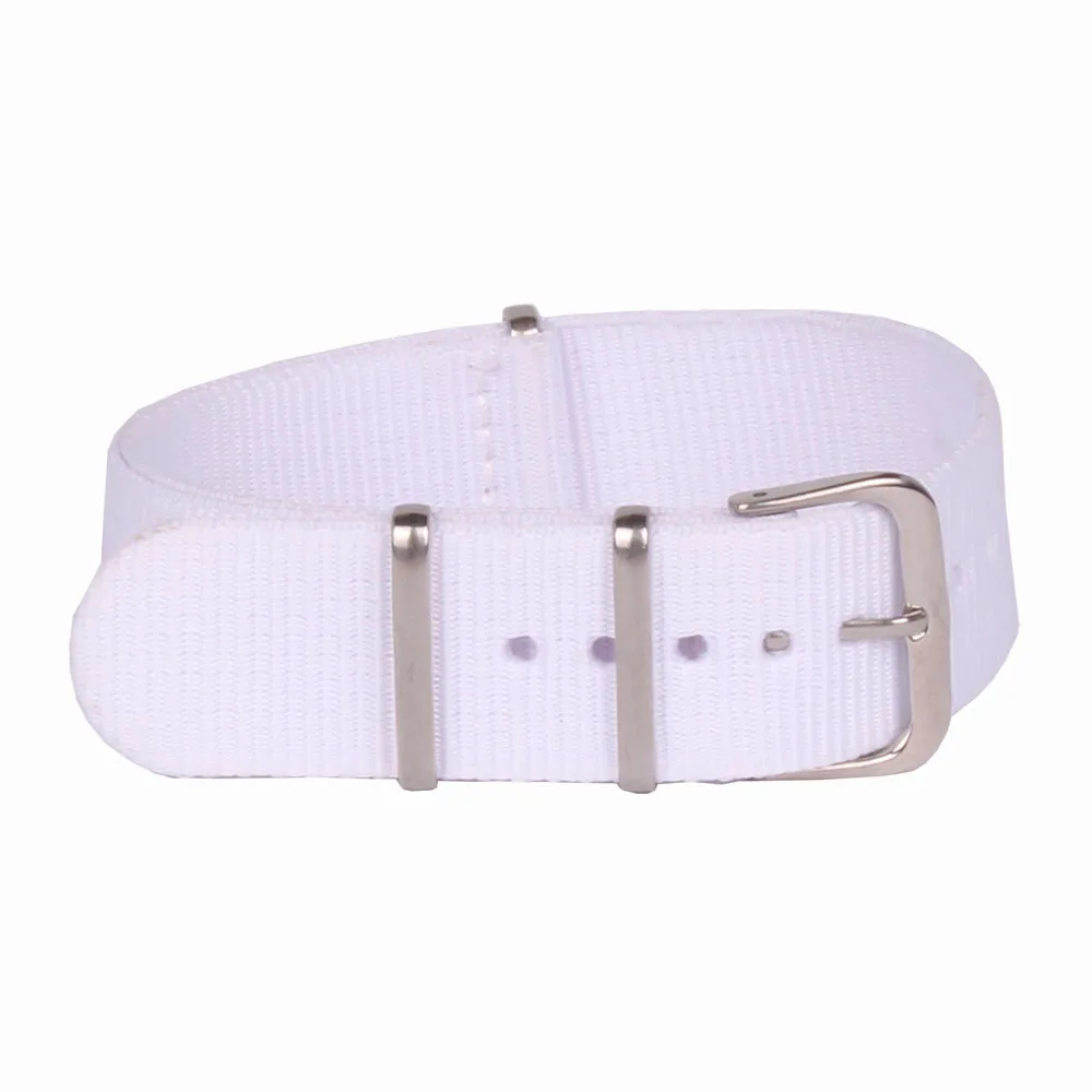 Brand New 22 mm Watchbands Man Women White Fiber Woven Nylon Watch Straps Wristwatch Bands Buckle 22mm to the watches