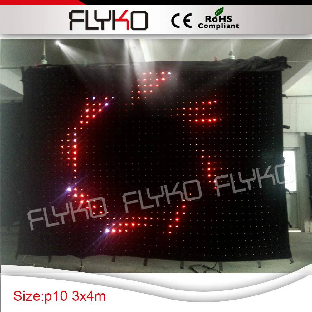 

Beautiful full color led video curtain flexible stage backdrop