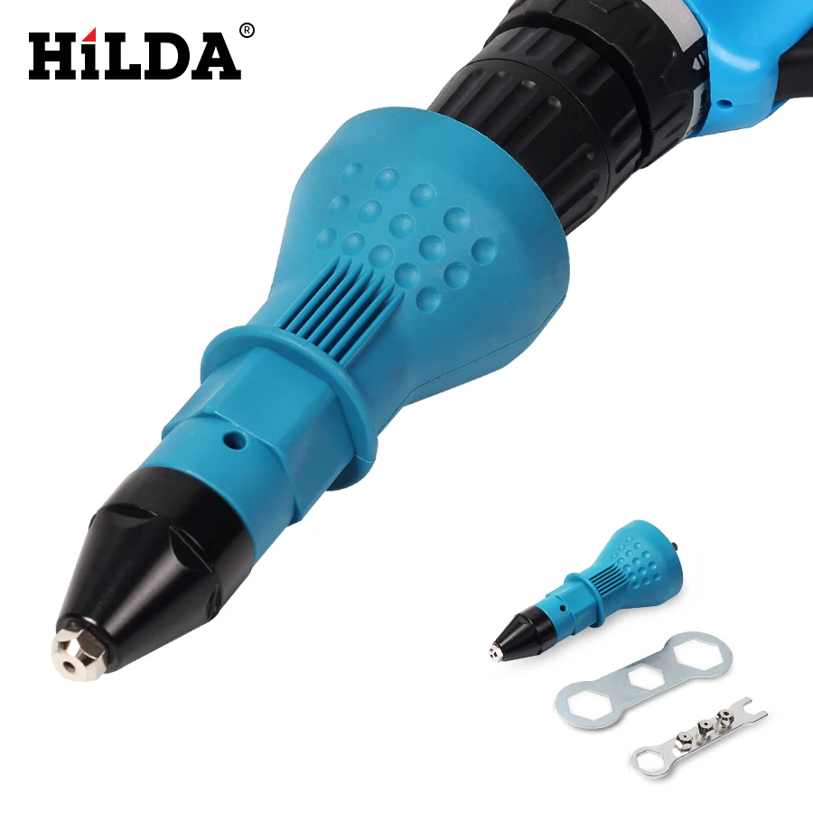 HILDA Electric Riveter Guns Riveting Tool Cordless Riveting Drill Adaptor Insert Nut Tool Riveting Drill Adapter 2.4mm-4.8mm