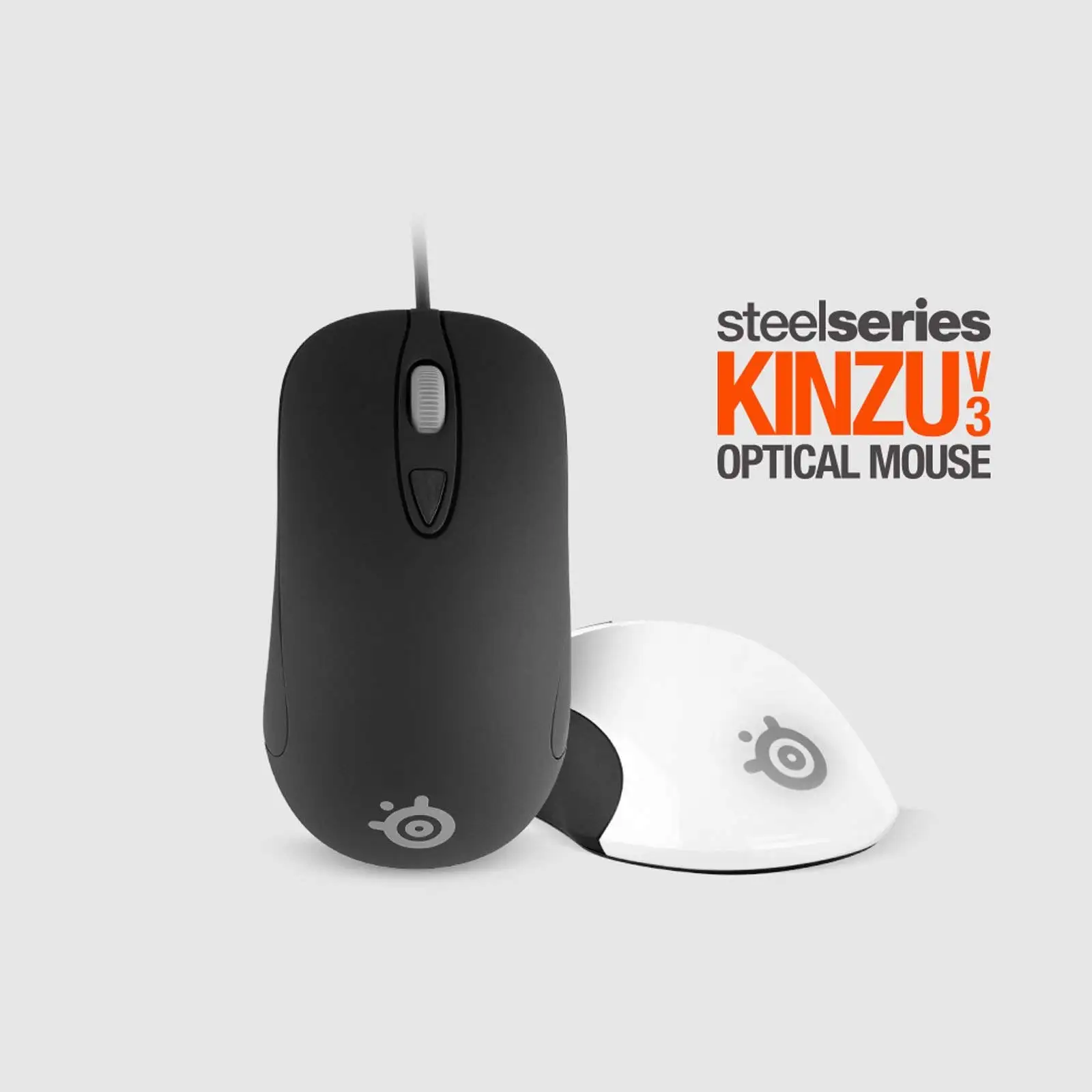 새로운 브랜드! Steelseries KINZU V3 광학 게이밍 유선 마우스, 4 버튼, 흑백 (박스 없음)