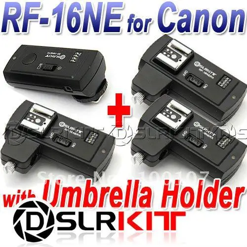 RF-16NE 무선 플래시 트리거, 수신기 3 개, 캐논용