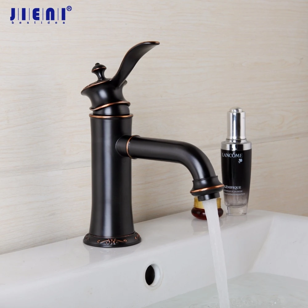 

Oil Rubbed Black Bronze Bathroom Faucet Single Handle Basin Torneira Bathroom Deck Mount Sink Vanity Tap Mixer Faucet