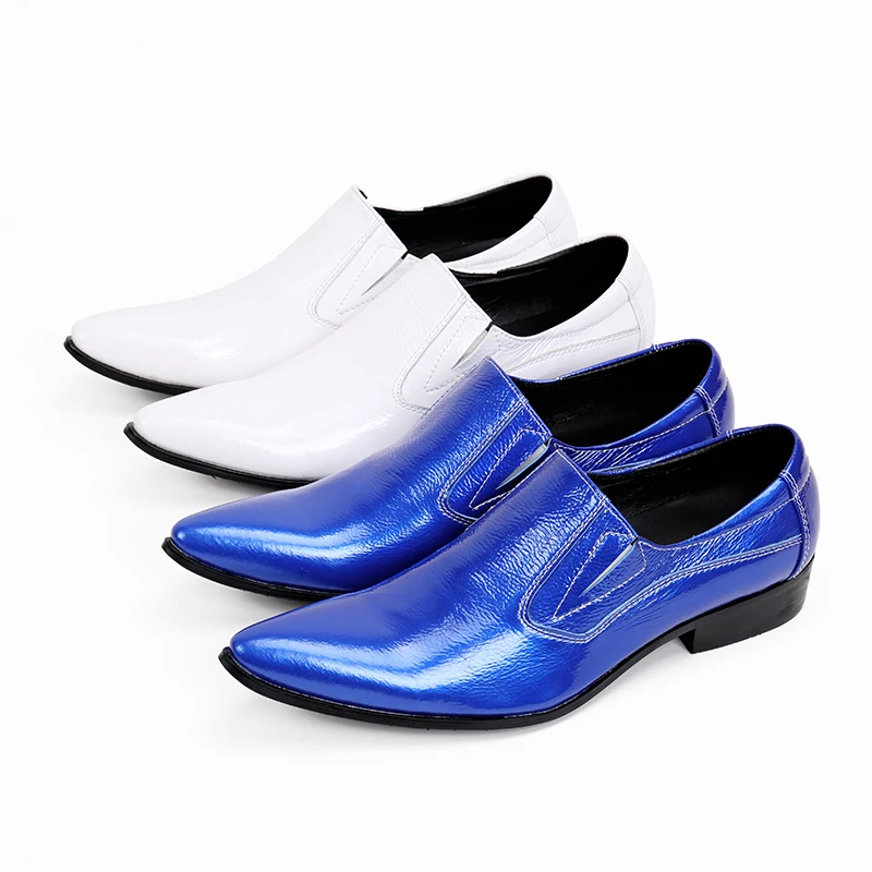 

Spring summer mens blue dress shoes high heels slip on elegant mens italian leather shoes brogue wedding shoe lasts