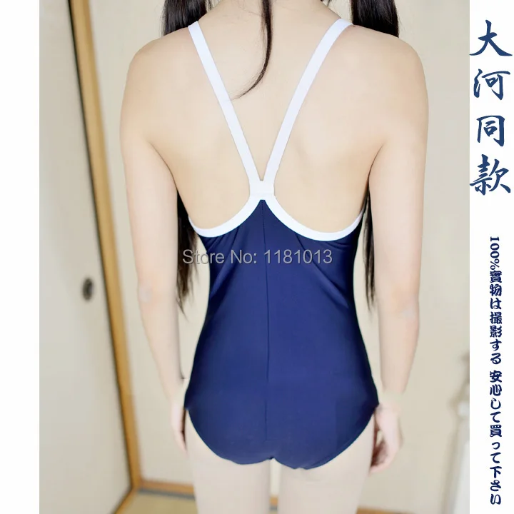 Girls lolita cute anime swimwear japanese school Sling Dark Blue sukumizu swimsuit Aisaka Taiga version One Pieces