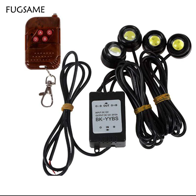 

FUGSAME One to Four 48W White Strobe Flash Eagle Eye Light Led Daytime Running Light Led Car Reversing Light Free Shipping