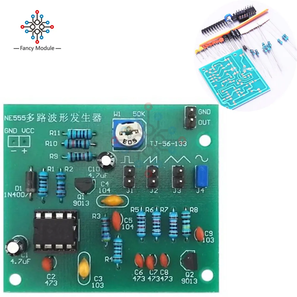 NE555 Multi-Channel Waveform Generator Module Sine Triangle Square Wave DIY Kits