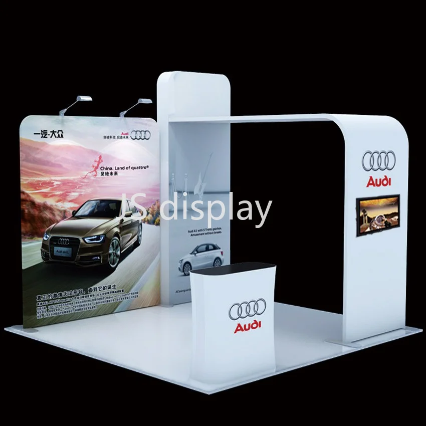 Portable 10ft*10ft Tension Fabric Trade Show Display pop up Stand System Kits Tradeshow displays Booth Backdrop Wall exhibition