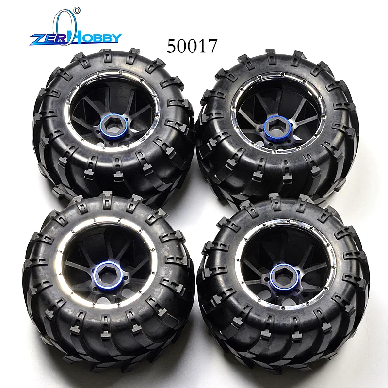 HSP Brand New 50017 Rubber Wheels Complete Set High Speed RC Off Road Car Spare Parts Wheel For HSP 1/5 Scale Monster Truck