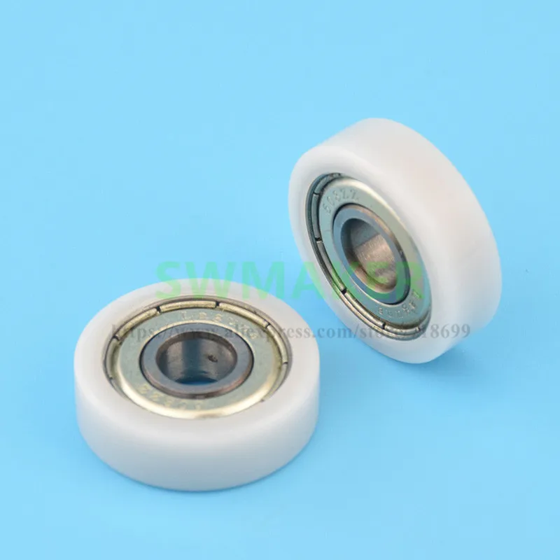 8*26*8mm rubber covered small wheels, 608ZZ bearings, flat rollers, POM rubber covered plastic pulley bearings, small wheels