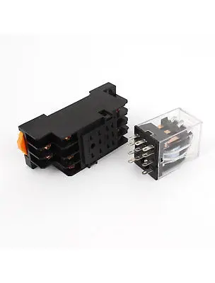 AC 110V/120V Coil Power Relay HH53P-L 11Pin 3NO 3NC w PYF11A Socket Base 2 Pcs