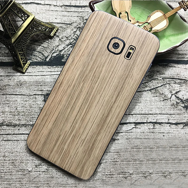 High Simulation Wood Grain Sticker Phone Back Cover Skin For SAMSUNG S22 Ultra S21+ S20 FE Note 20 S10 5G S9+ S8 S7 S6 Edge Film