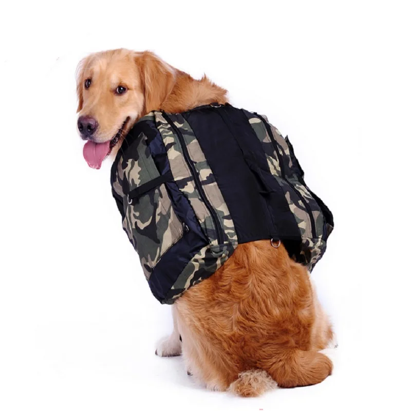 Outdoor large dog bag carrier Backpack Saddle Bags Camouflage big dog travel Carriers for Hiking Training pet carrier product