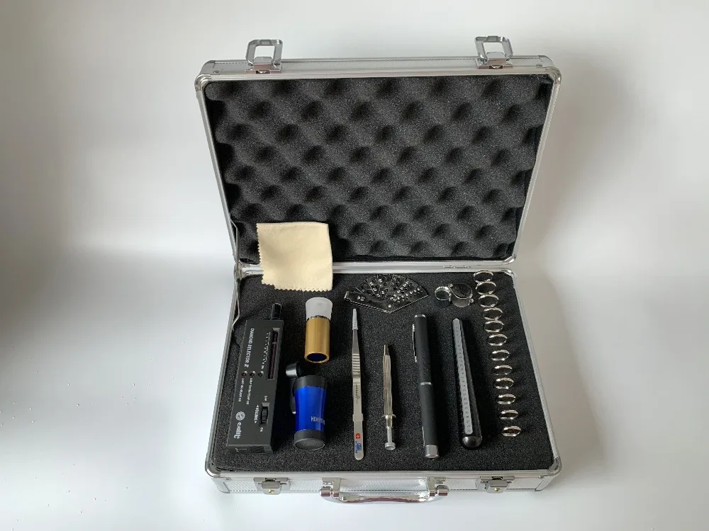 New! Professional Diamond Tester Tool Set in Box, with Clarity, Size, Color, Cutting Testing, Jewelry Making Tool Set