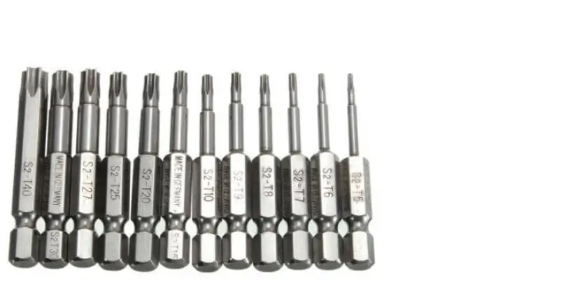 12pcs Various specifications Electric pneumatic charged hand electric drill batch Hexagonal handle new type torx bits T5 T6 T7