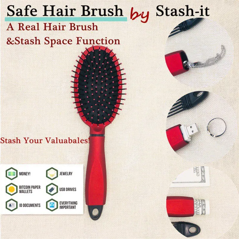 Safe Hair Brush Secret Stash Box Multi-functional Storage Comb Security Hidden Valuables Hollow Container for Home Storage