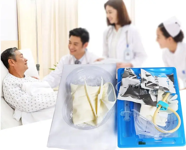 5 Pcs/lot Sterile Latex Double-chamber Type Urinary Incontinence Urine Urinary Catheter and Disposable Catheter Drainage Bag Set