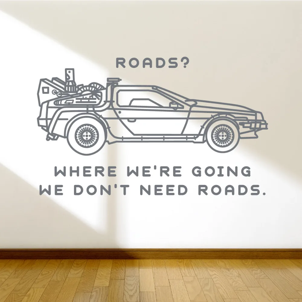 Car Quote Wall Decals Removable Sticker Living Room Wall Decor Back to the Future Wall Stickers Bedroom Kids Room Decal D062