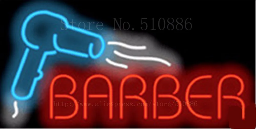 

Barber with Hair Dryer Hair Glass Tube Car neon sign Businese Handcrafted Shop Store Signs Signboard Signage 19"x15"